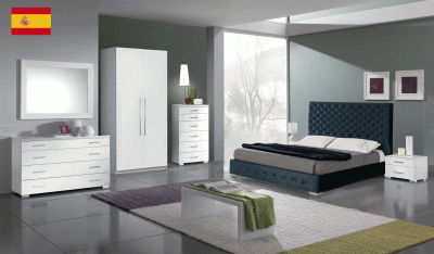Bedroom Furniture Modern Bedrooms QS and KS Leonor Blue Bedroom w/storage, w/momo casing