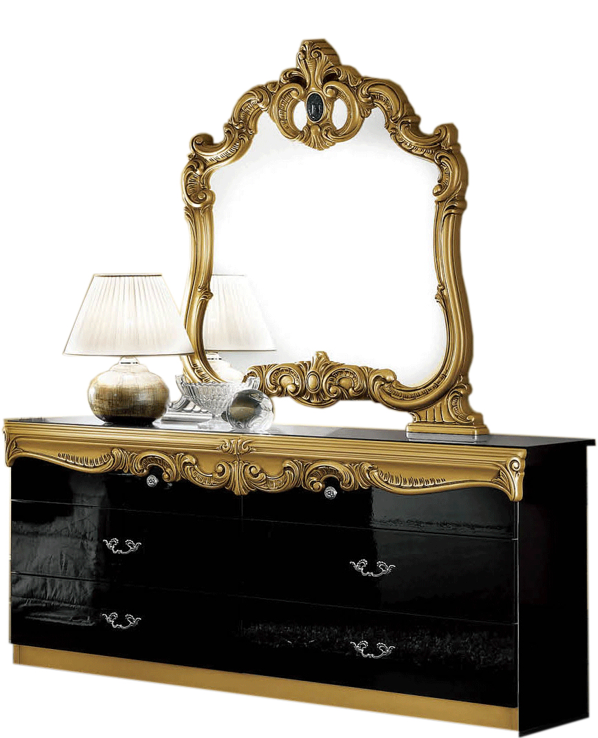 Bedroom Furniture Wardrobes Barocco D.Dresser Black/Gold