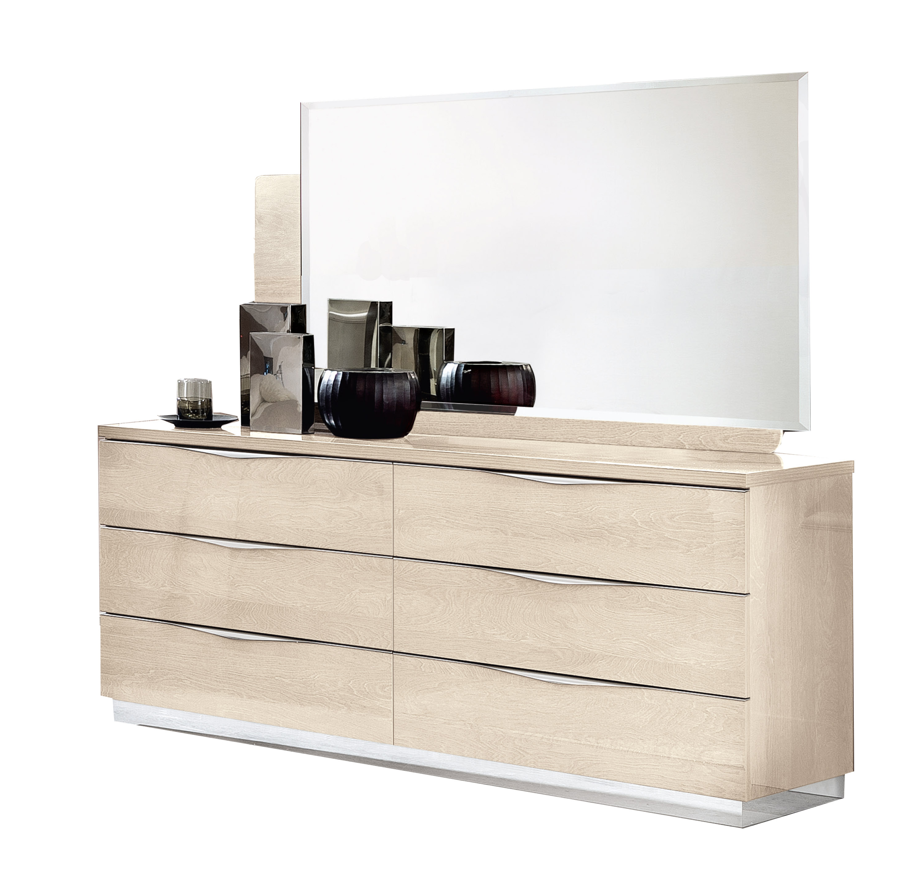 Bedroom Furniture Wardrobes Platinum LEGNO Double Dresser/Single Dresser/Mirror IVORY