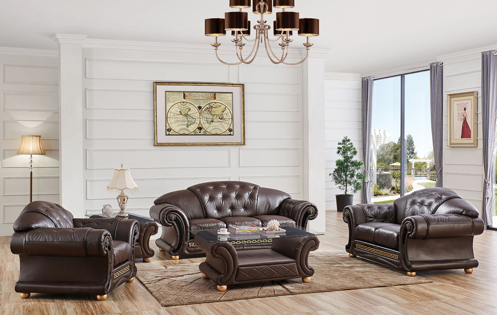 Living Room Furniture Sectionals Apolo Brown
