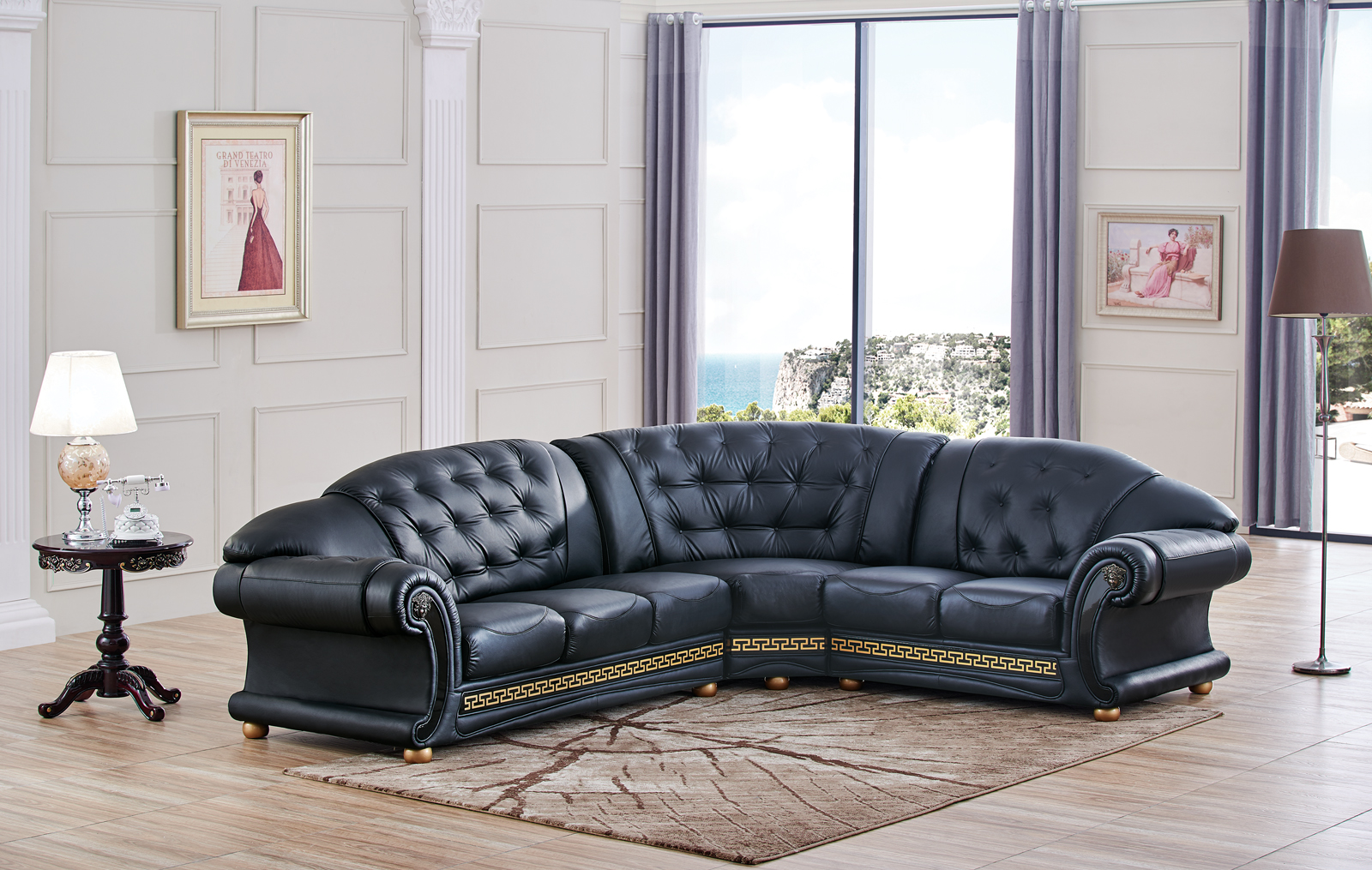 Brands SWH Classic Living Special Order Apolo Sectional Black
