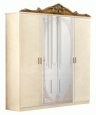 Barocco Ivory/Gold 4 Door Wardrobe