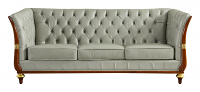 401 Grey Leather Sofa
