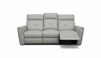 Reclining and Sliding Seats Sets 8501 Light Grey Sofa w/Manual Recliners