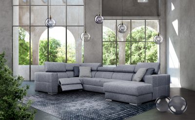 Quartz Sectional Right w/Electric Recliner and Bed
