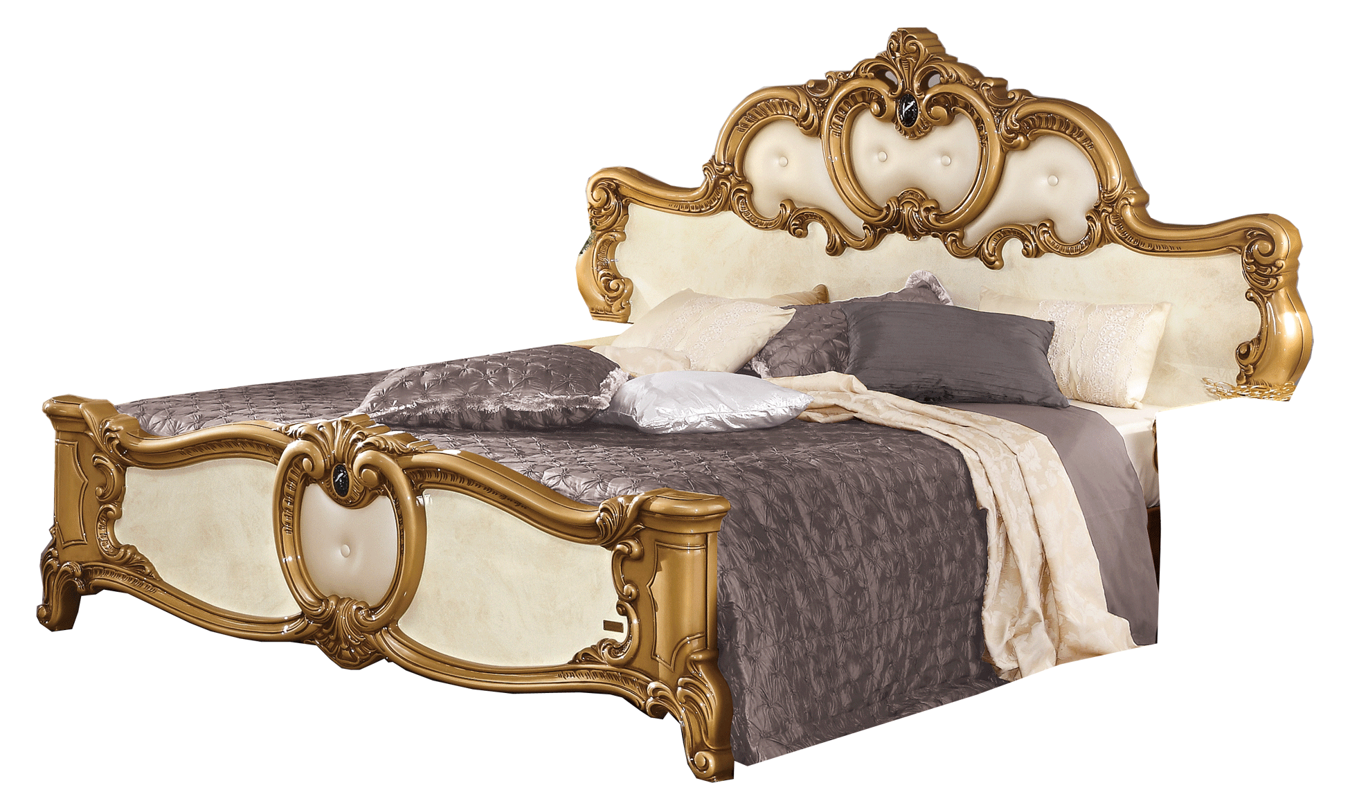 Clearance Bedroom Barocco Bed Ivory w/Gold, Camelgroup Italy