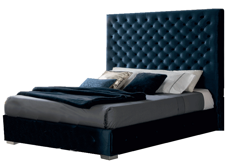Bedroom Furniture Mirrors Leonor Blue Bed w/storage