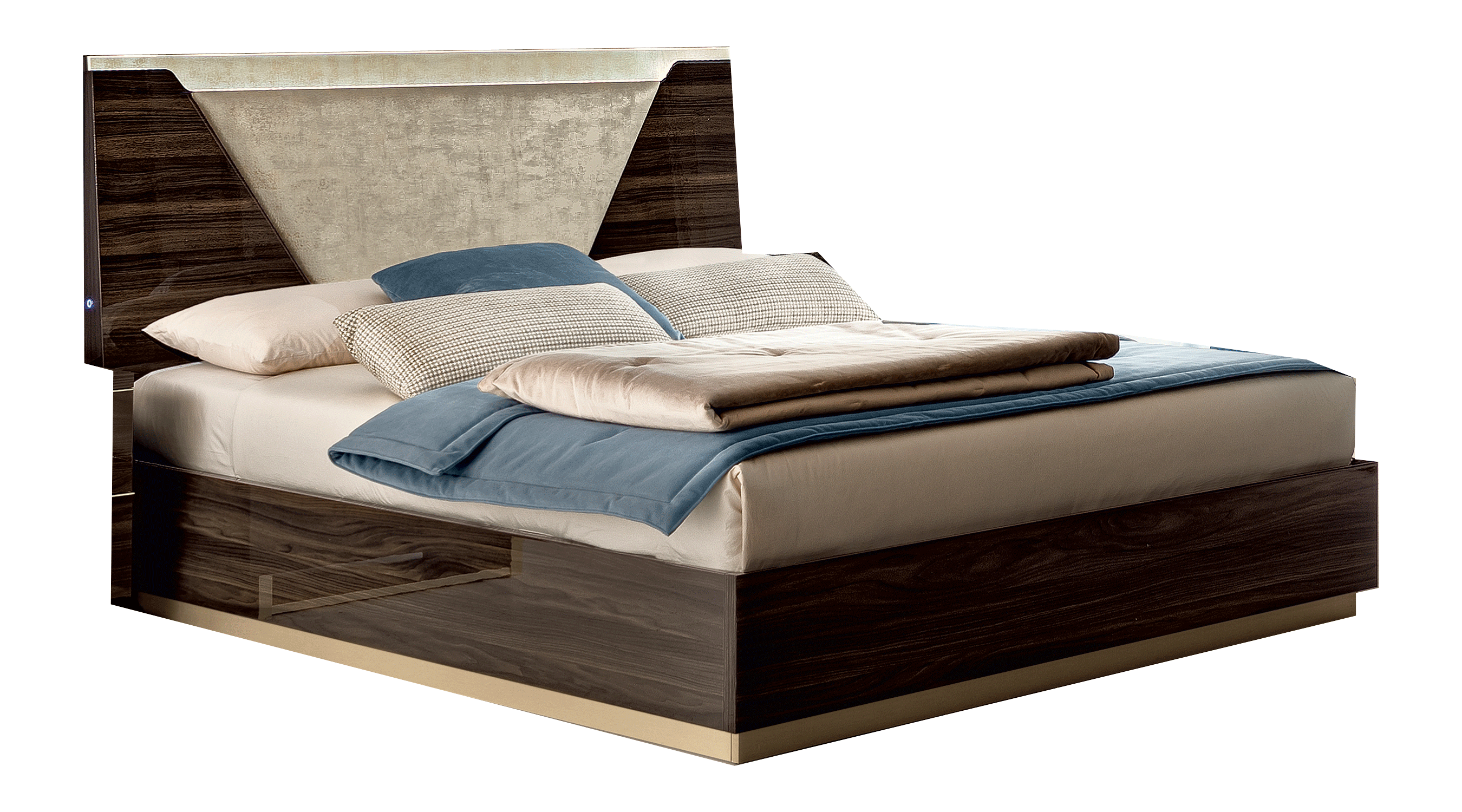 Bedroom Furniture Modern Bedrooms QS and KS Smart Bed Walnut
