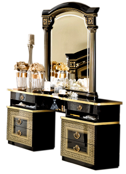 Wallunits Hallway Console tables and Mirrors Aida Black/Gold Vanity dresser