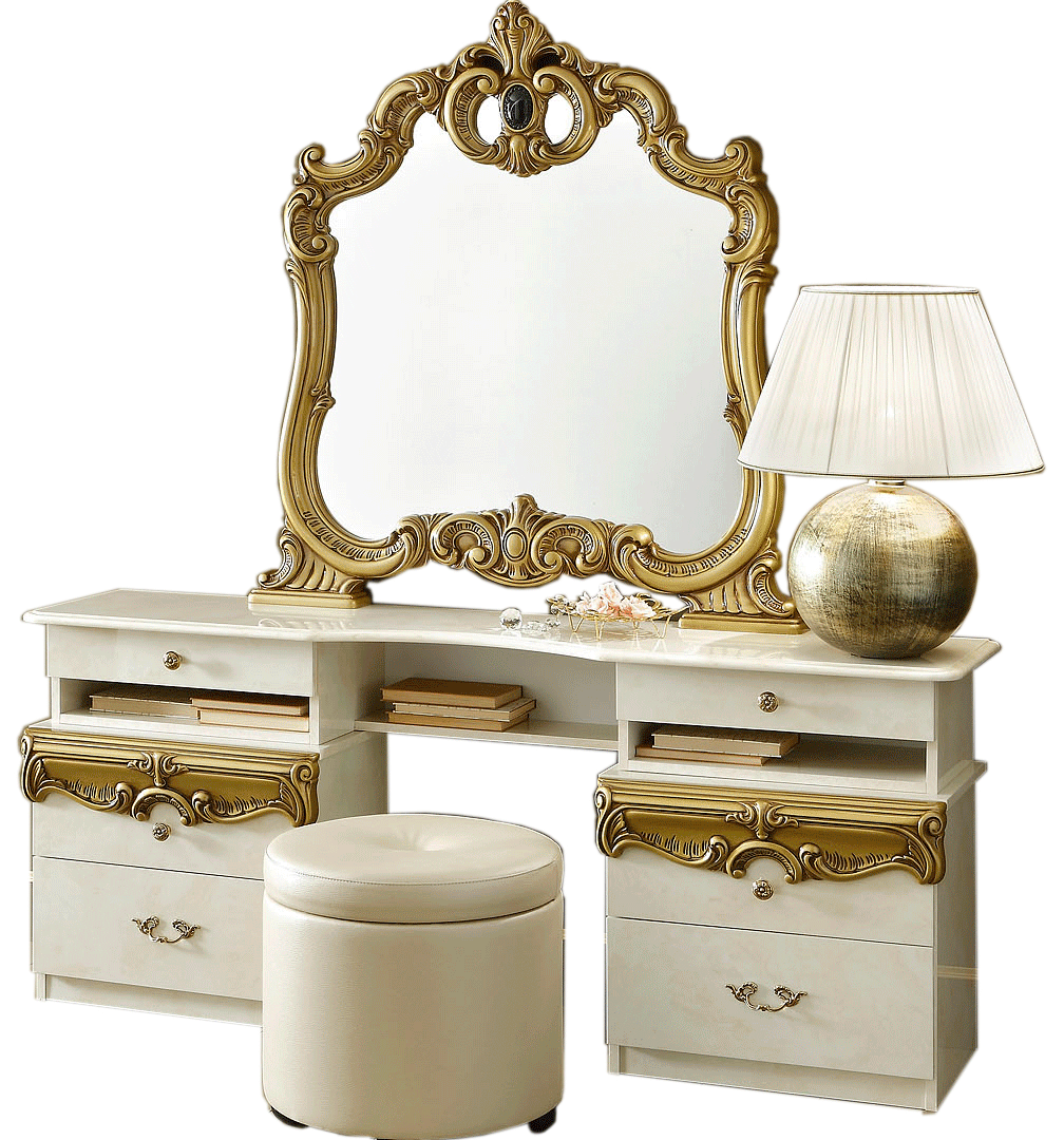 Dining Room Furniture Modern Dining Room Sets Barocco Ivory/Gold Vanity Dresser