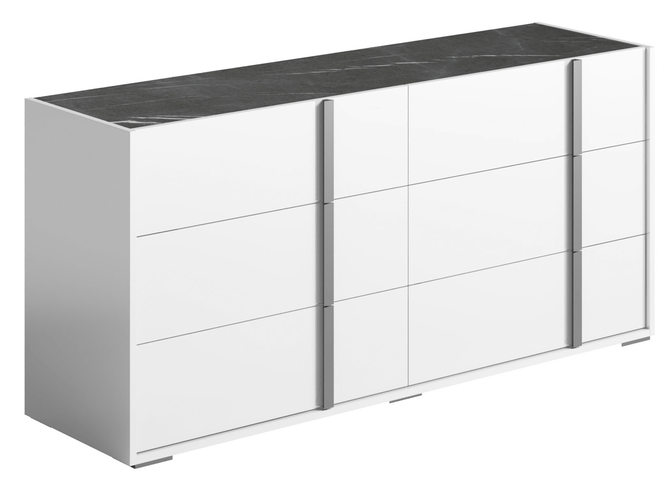 Brands Status Modern Collections, Italy Bianca Marble Double dresser