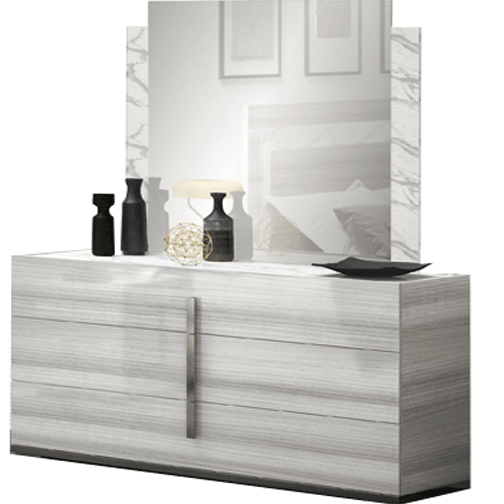 Bedroom Furniture Beds with storage Carrara Grey Dresser/Chest/Mirror