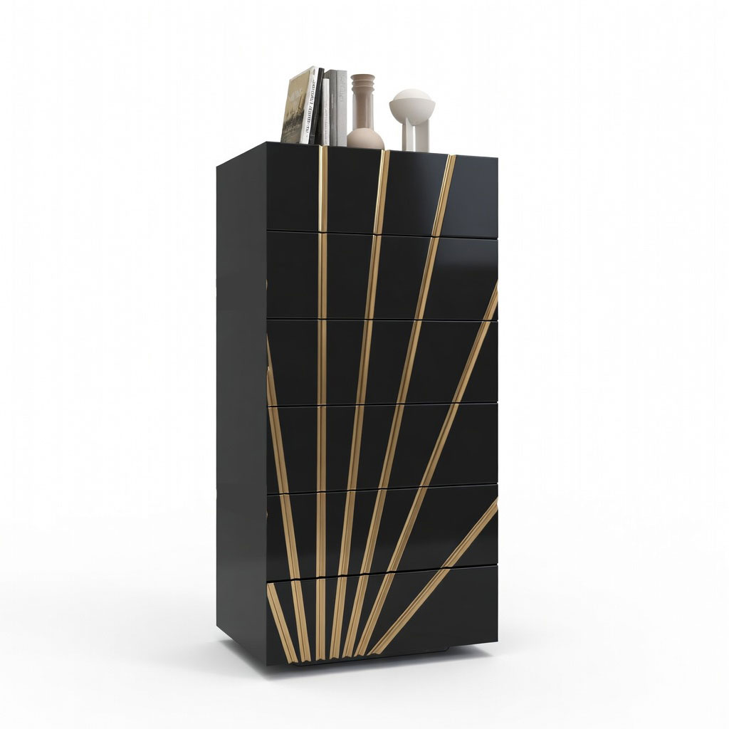 Clearance Bedroom Oro Black Chest