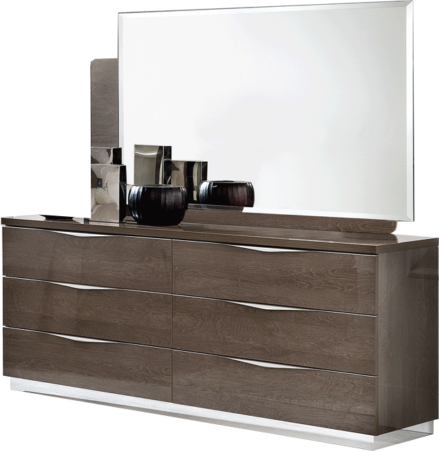 Bedroom Furniture Beds Platinum LEGNO Dressers & Mirror SILVER BIRCH