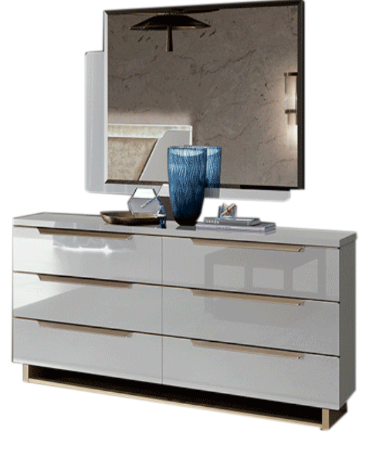 Bedroom Furniture Nightstands Smart Double Dresser White w/ Mirror