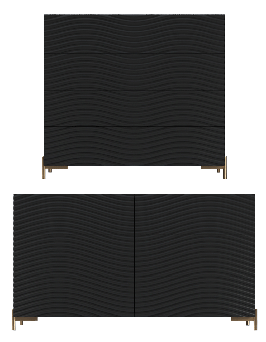 Brands Franco Gold Wave Dressers / Mirrors Dark grey
