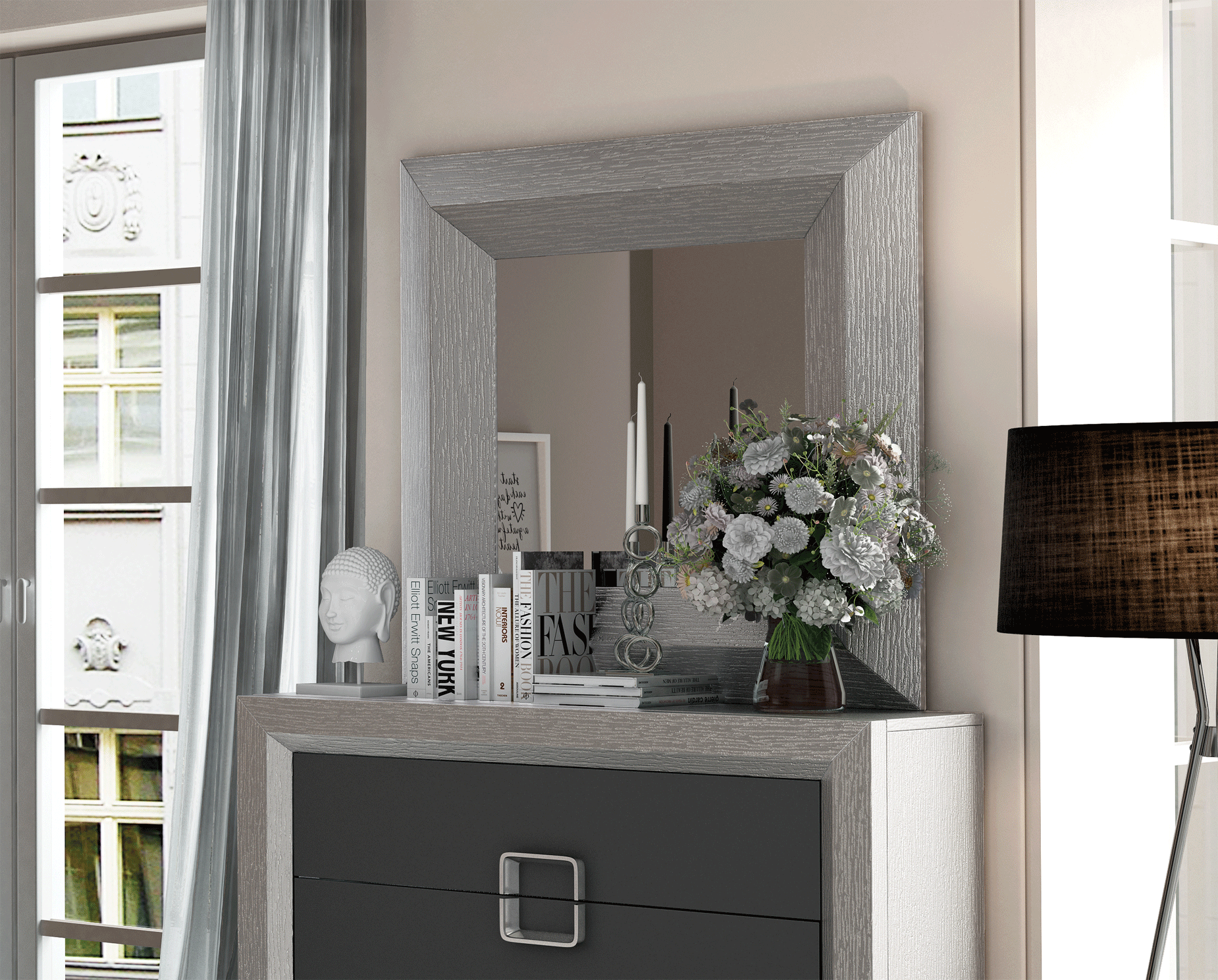 Bedroom Furniture Nightstands Enzo mirror for Single dresser