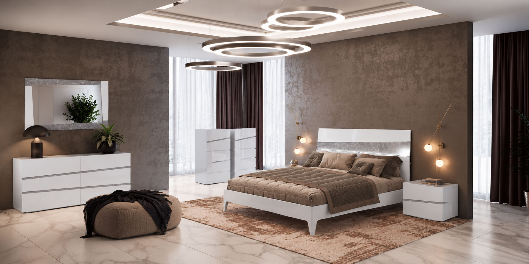 Bedroom Furniture Modern Bedrooms QS and KS Aurora Bed in KS with Alba cases by Camelgroup – Italy