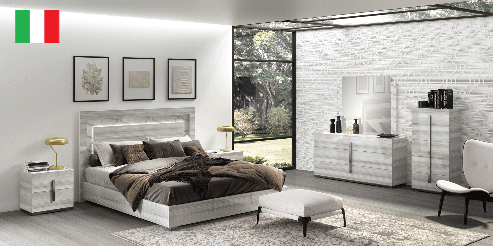 Bedroom Furniture Full Size Kids Bedrooms Carrara Bedroom Grey w/Light
