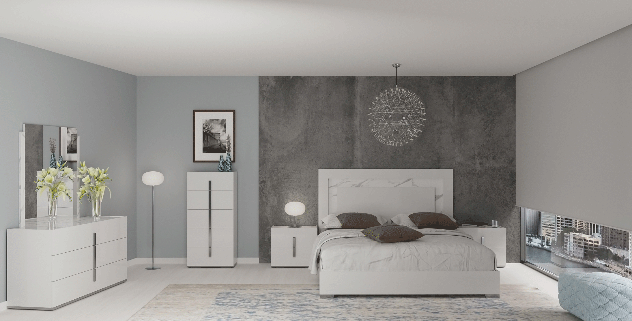 るーむ　room Kylie Youth 4-pc. Platform Bedroom Set w/ 1-Side Storage Bed