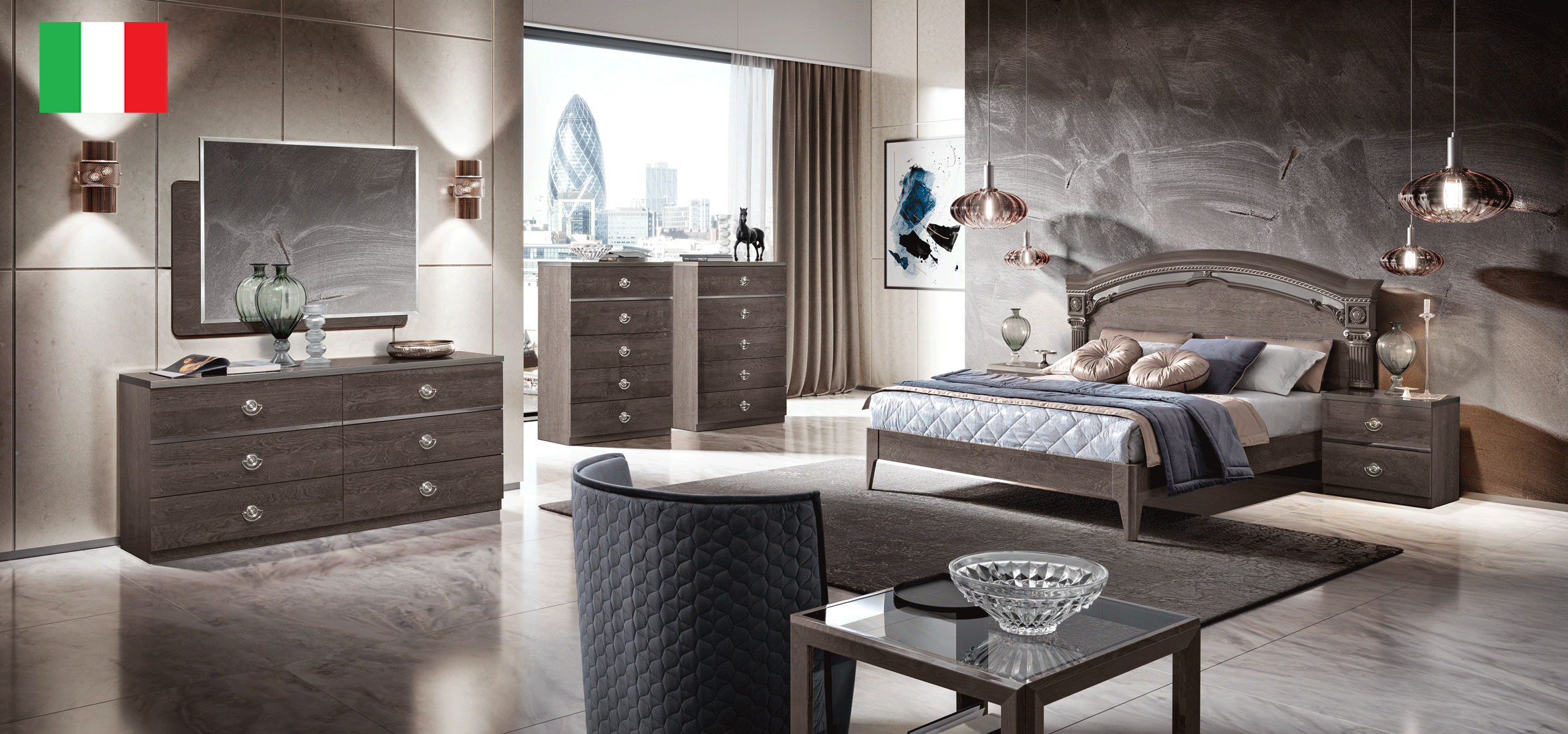 Wallunits Hallway Console tables and Mirrors Nabucco Night Bedroom Silver Birch by Camelgroup – Italy