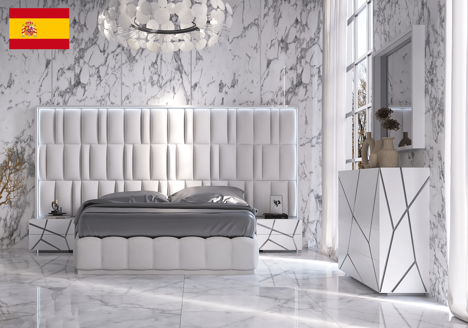 Brands Gamamobel Bedroom Sets, Spain Orion Bed with Gio cases