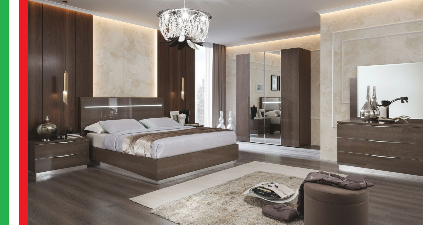 Bedroom Furniture Modern Bedrooms QS and KS Platinum Legno Silver Birch