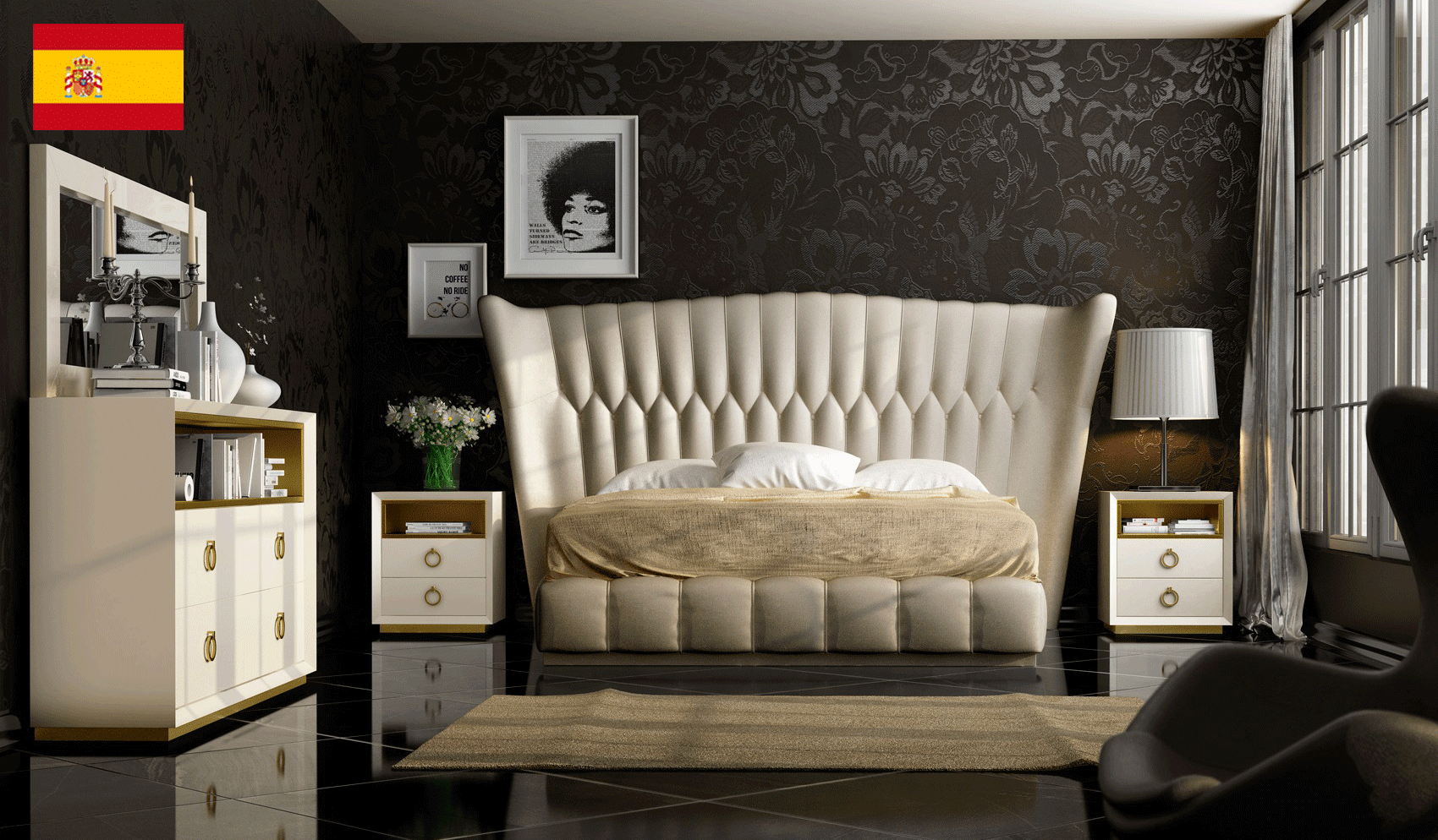 Brands Franco Furniture Avanty Bedrooms, Spain Velvet Bedroom