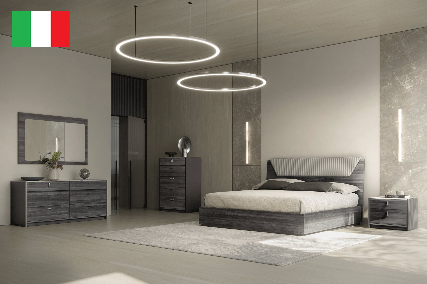 Bedroom Furniture Nightstands Vulcano Bedroom Set by Tomasella, Italy
