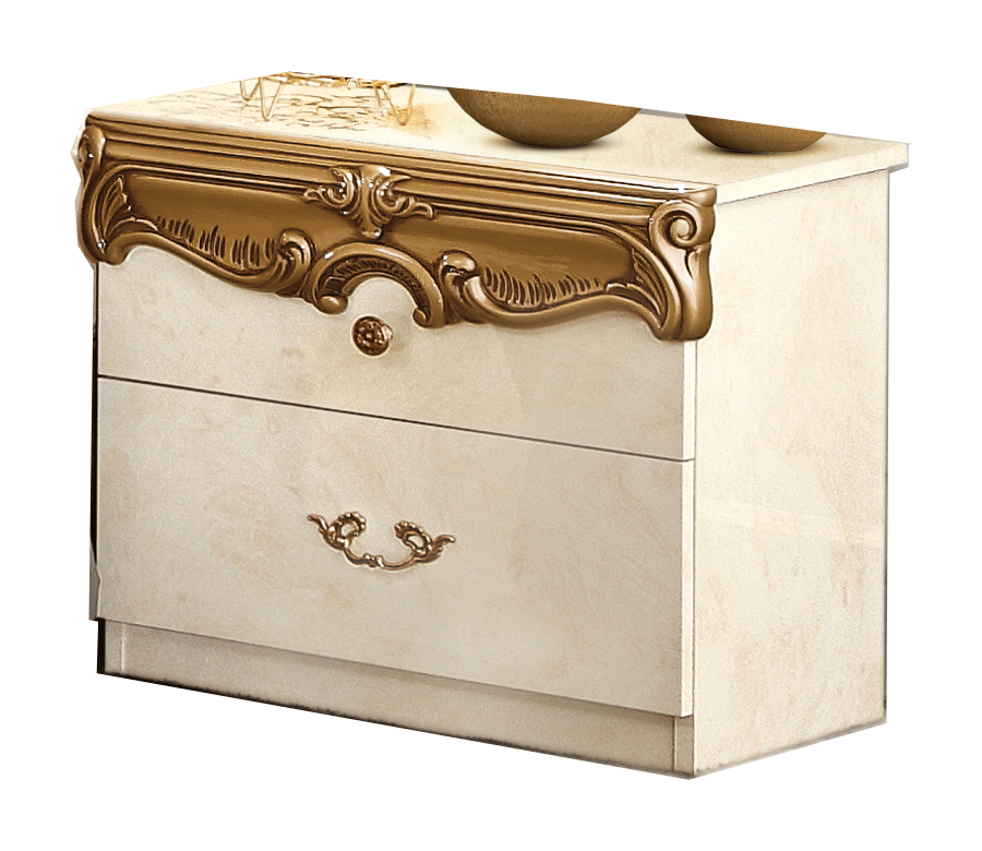 Brands Camel Gold Collection, Italy Barocco Ivory/Gold Nightstand