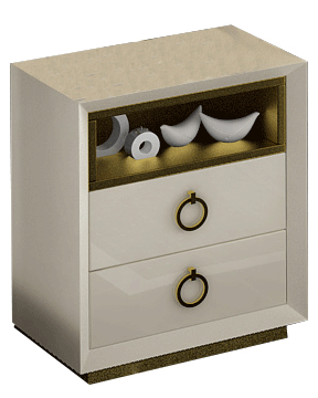 Brands Franco ENZO Bedrooms, Spain Velvet Nightstand