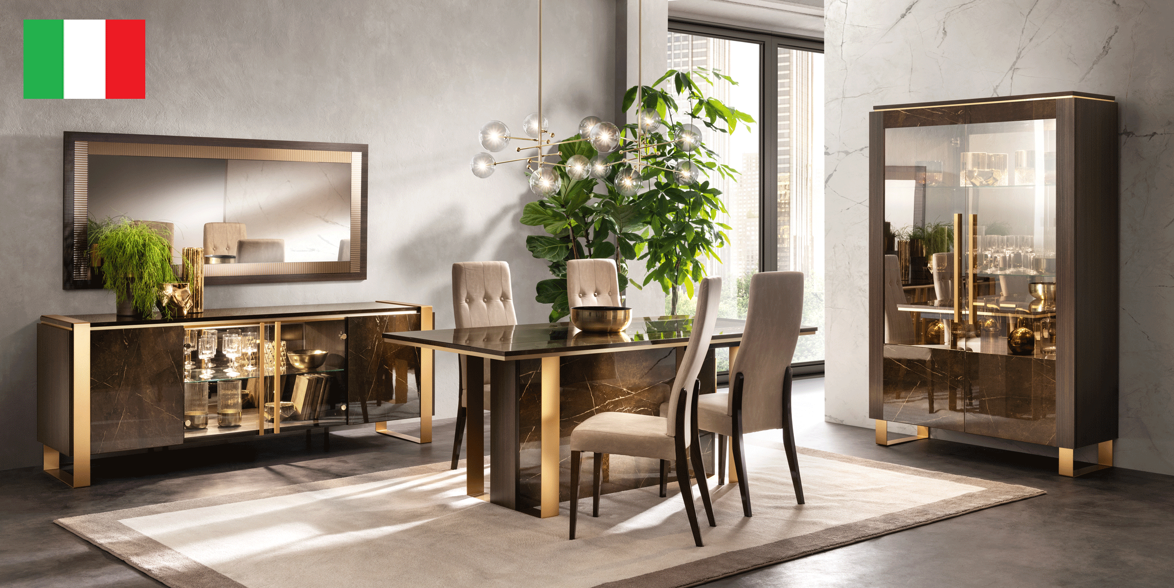 Dining Room Furniture Marble-Look Tables Essenza Dining by Arredoclassic, Italy