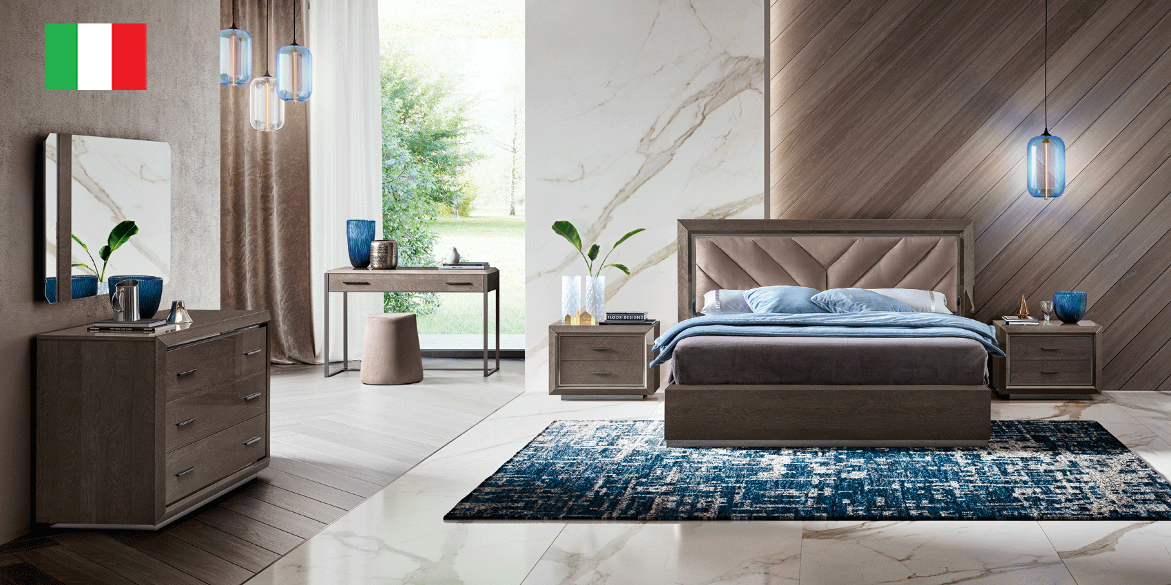 Bedroom Furniture Mirrors Elite Camel Night "IMBOTTITO" Silver Birch