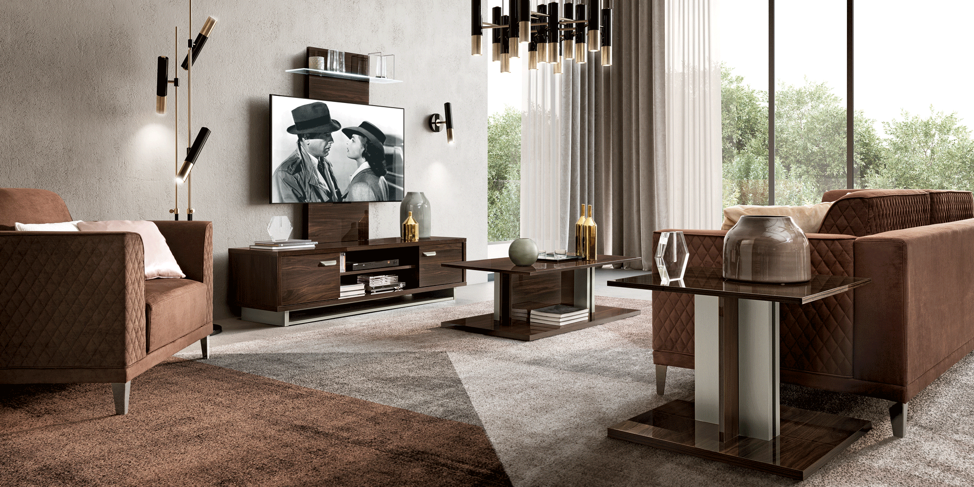Brands Camel Classic Collection, Italy Volare Entertainment center Dark Walnut/Nickel Additional items