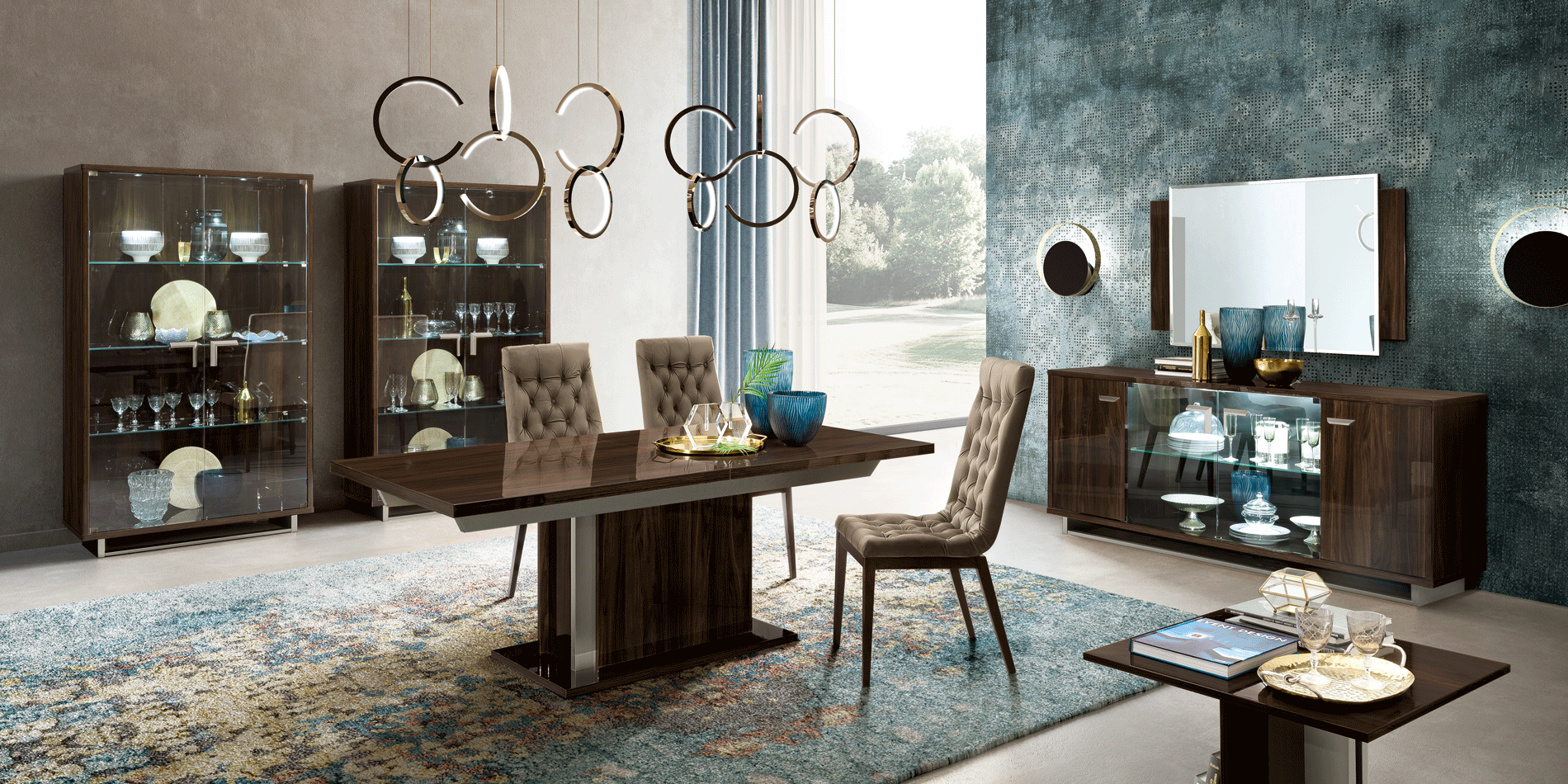 Dining Room Furniture Kitchen Tables and Chairs Sets Volare Dining room Dark Walnut/Nickel Additional items