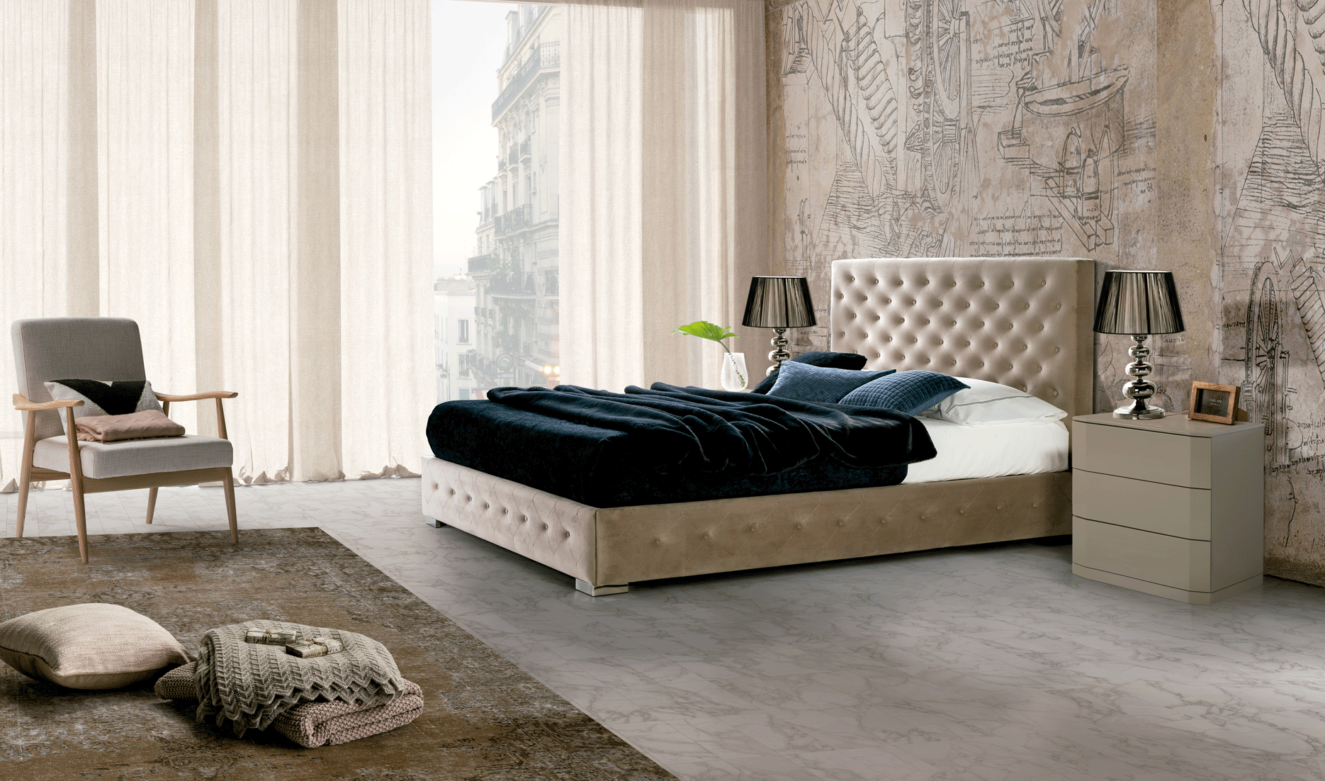 Bedroom Furniture Modern Bedrooms QS and KS 636 Alma, M-112, YP440-N, CN-D