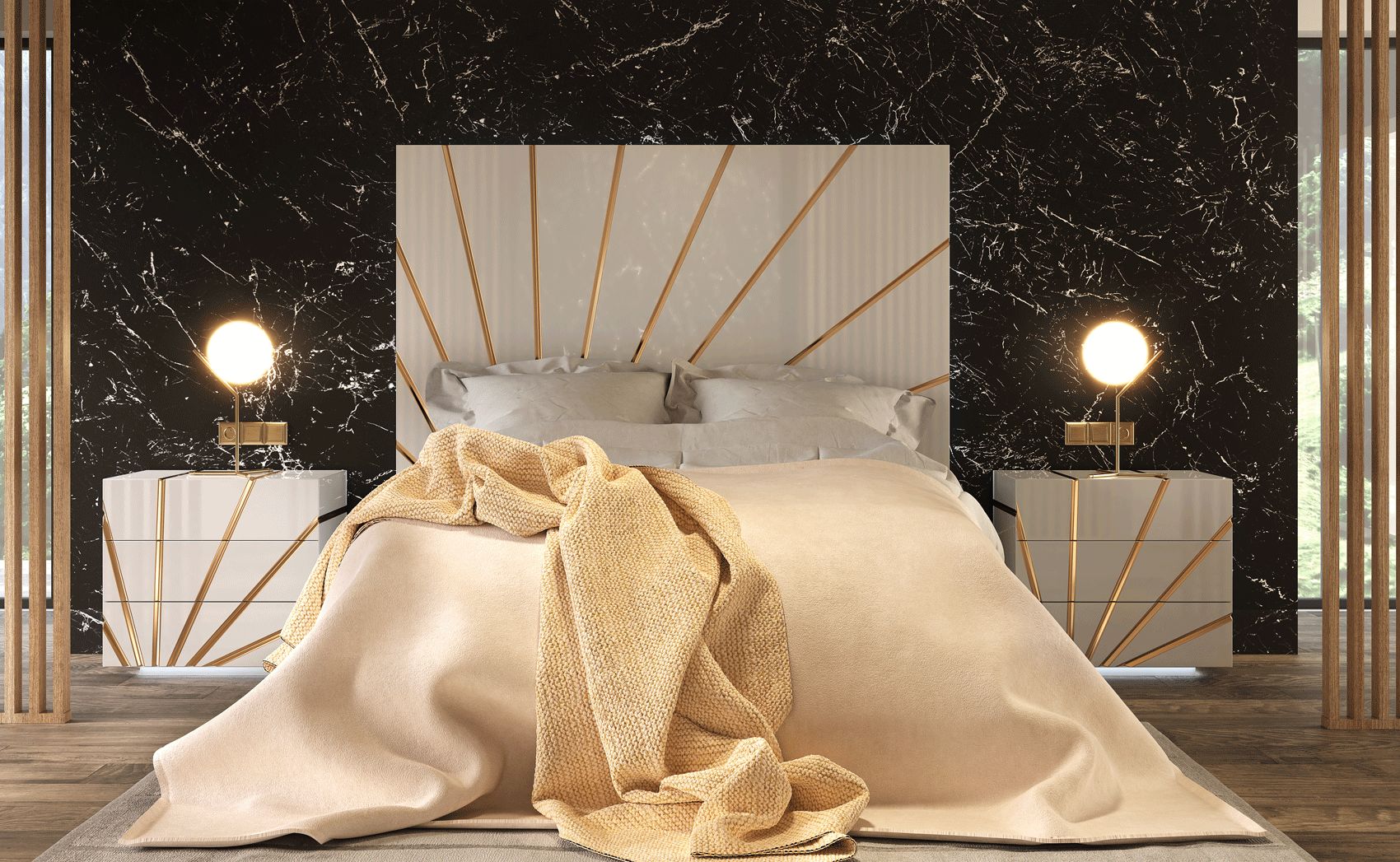 Bedroom Furniture Nightstands Oro White Bedroom Comp 1