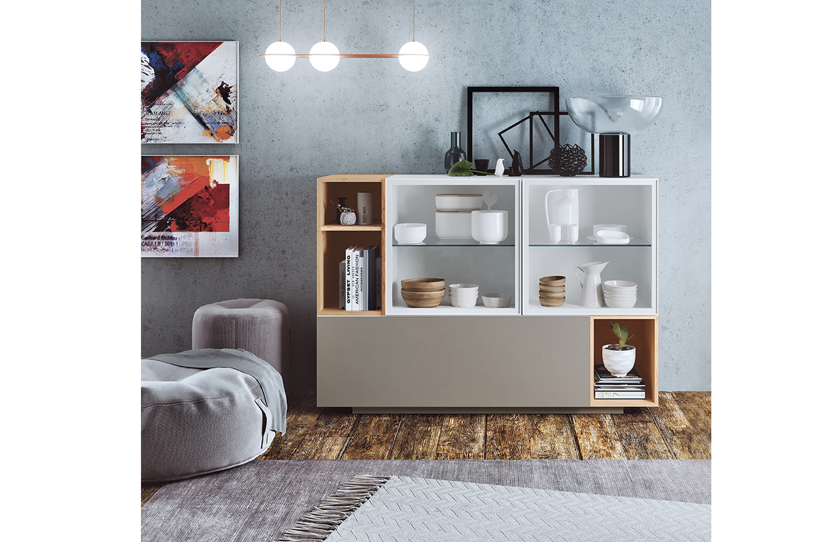 Brands MSC Modern Wall Unit, Italy Composition CK22 Buffet