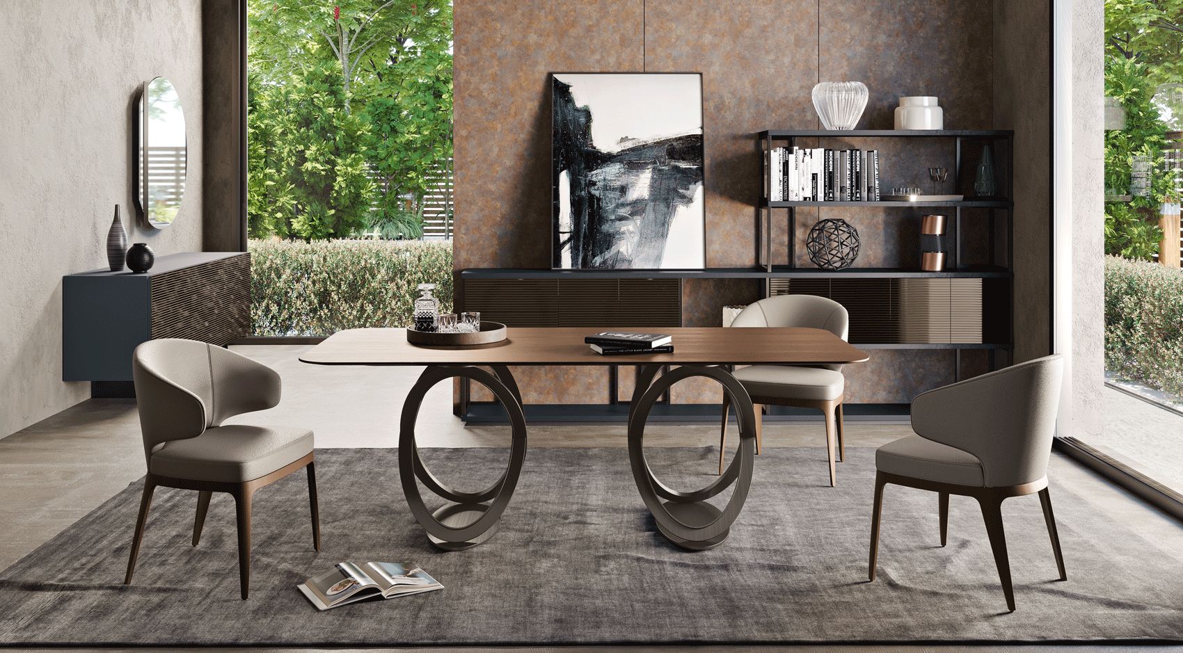 Brands Garcia Laurel & Hardy Tables Sfera Dining Table with Celine chairs