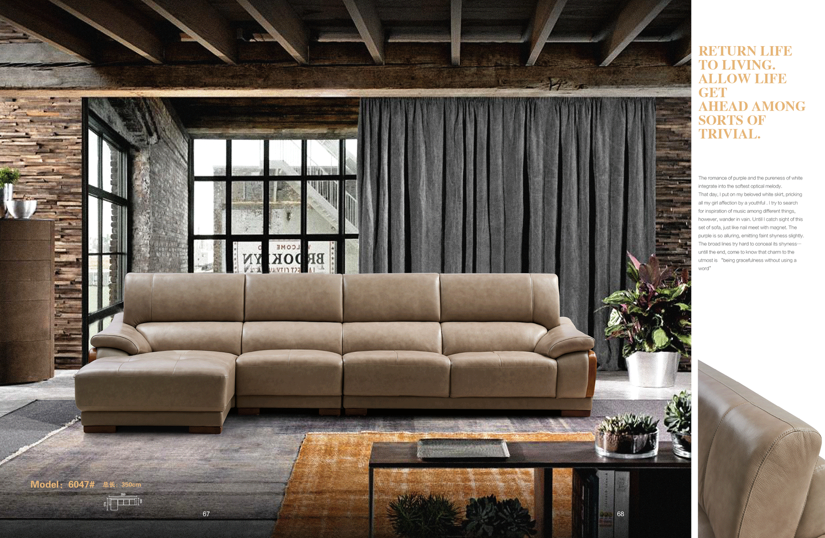 Brands Status Modern Collections, Italy 6047 Sectional