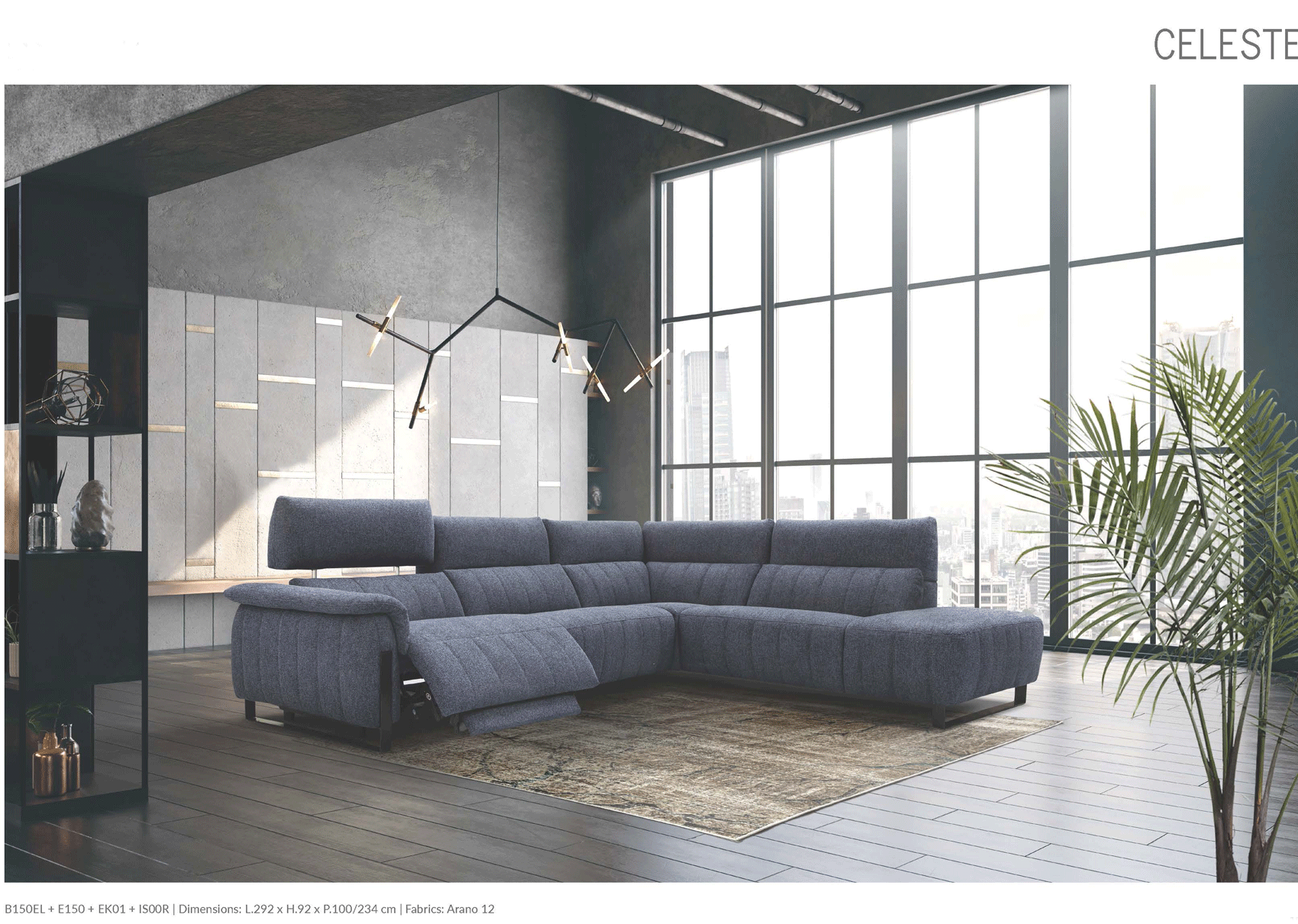 Brands Status Modern Collections, Italy Celeste Sectional