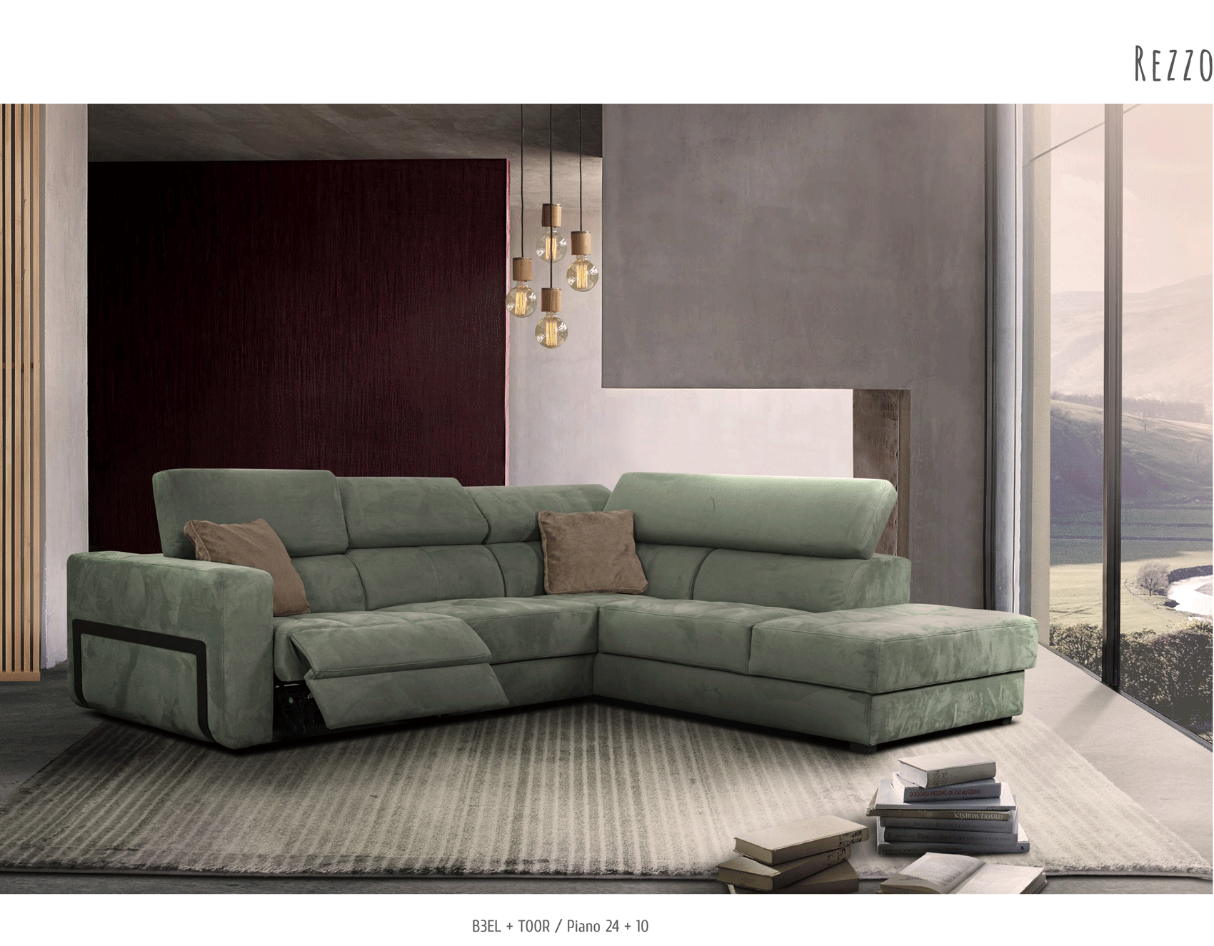 Brands European Living Collection Rezzo Sectional w/Recliner