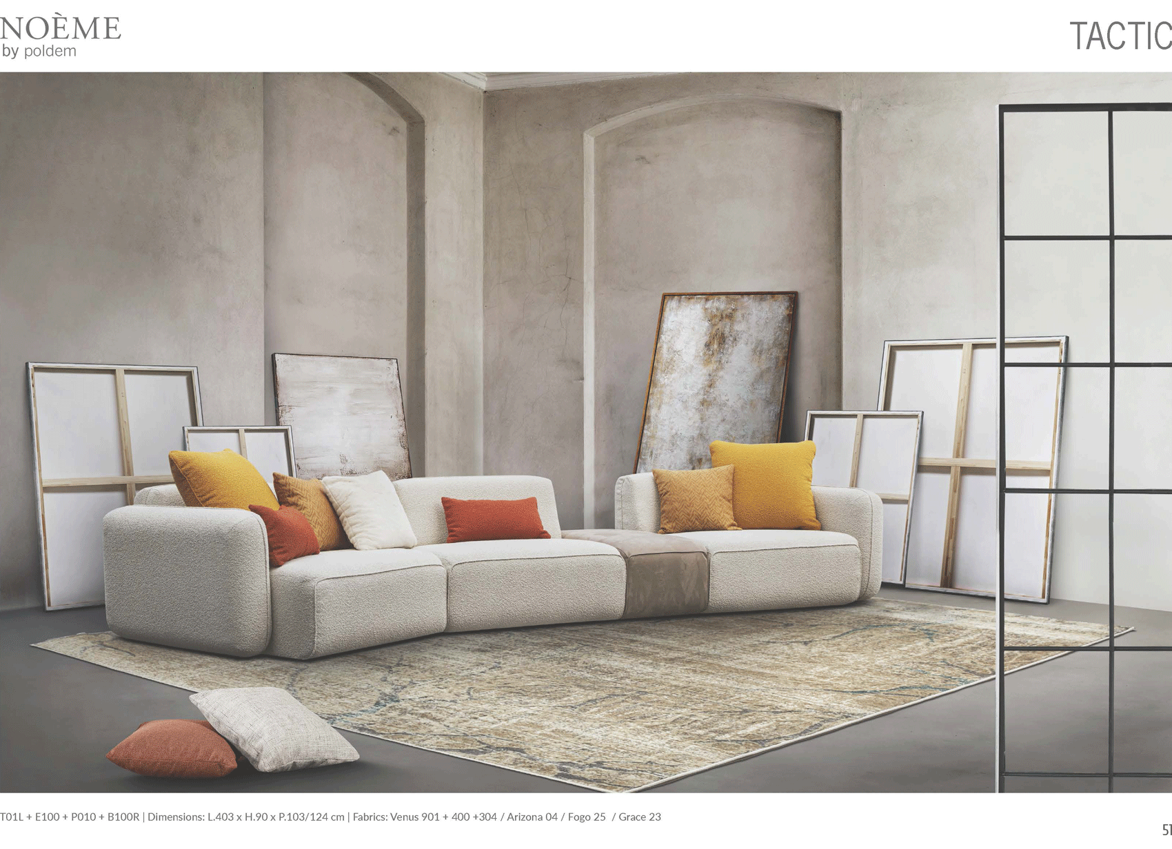 Brands Status Modern Collections, Italy Tactic Sectional