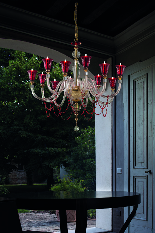 Brands Euroluce Epoca Collection Claire L6+6 ruby