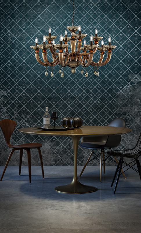 Brands Euroluce Alicante Lighting Collection Italy Dahlia L8+4 brown