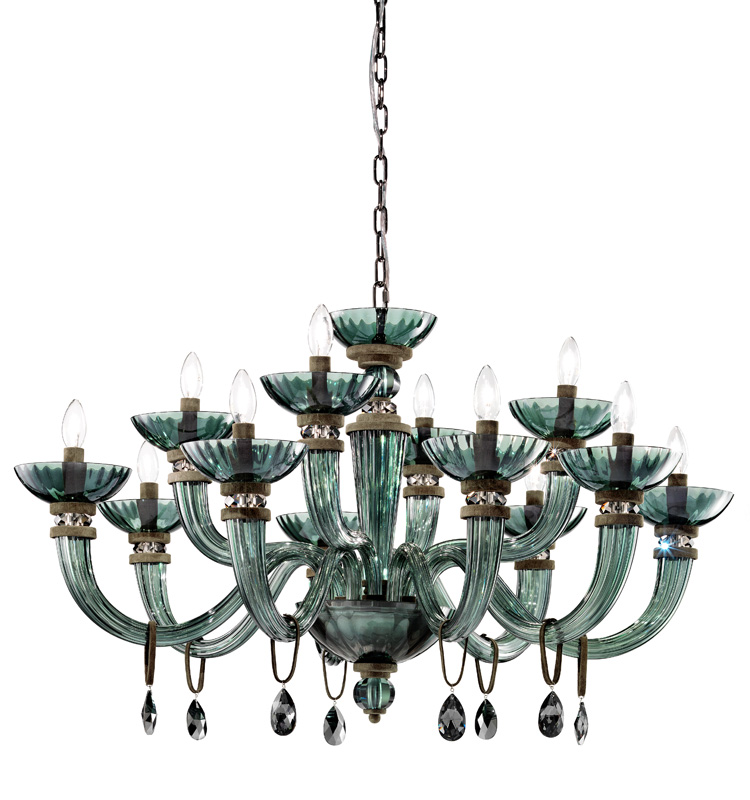 Brands Euroluce Cascade Collection Dahlia L8+4 viridian