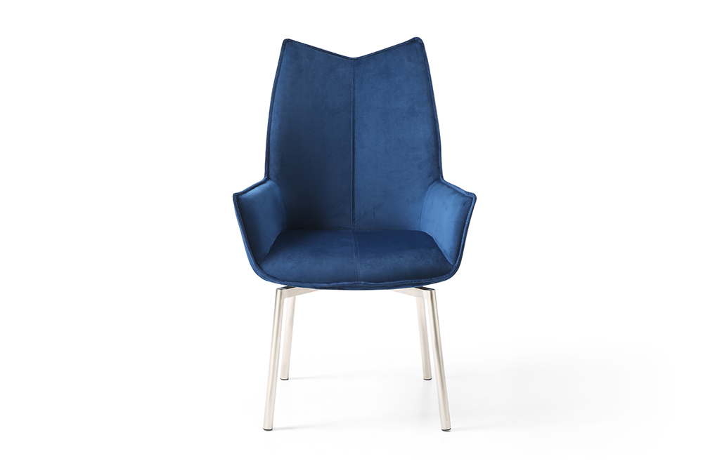 Bedroom Furniture Modern Bedrooms QS and KS 1218 swivel dining chair Navy Blue Fabric