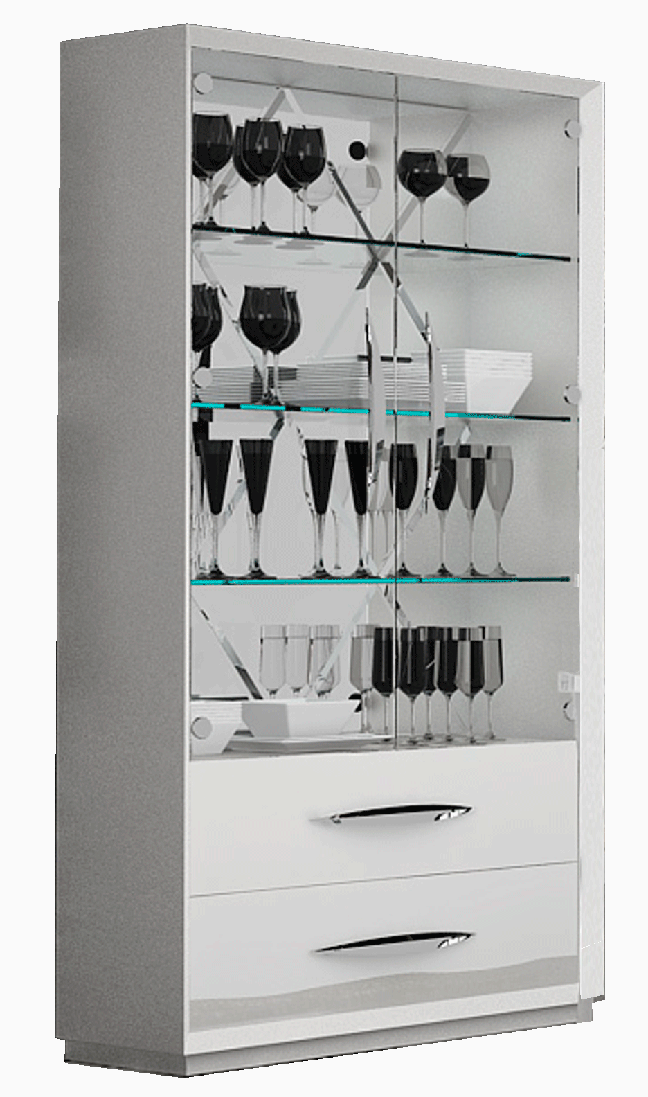 Brands Franco ENZO Dining and Wall Units, Spain Carmen 2 Door Curio White