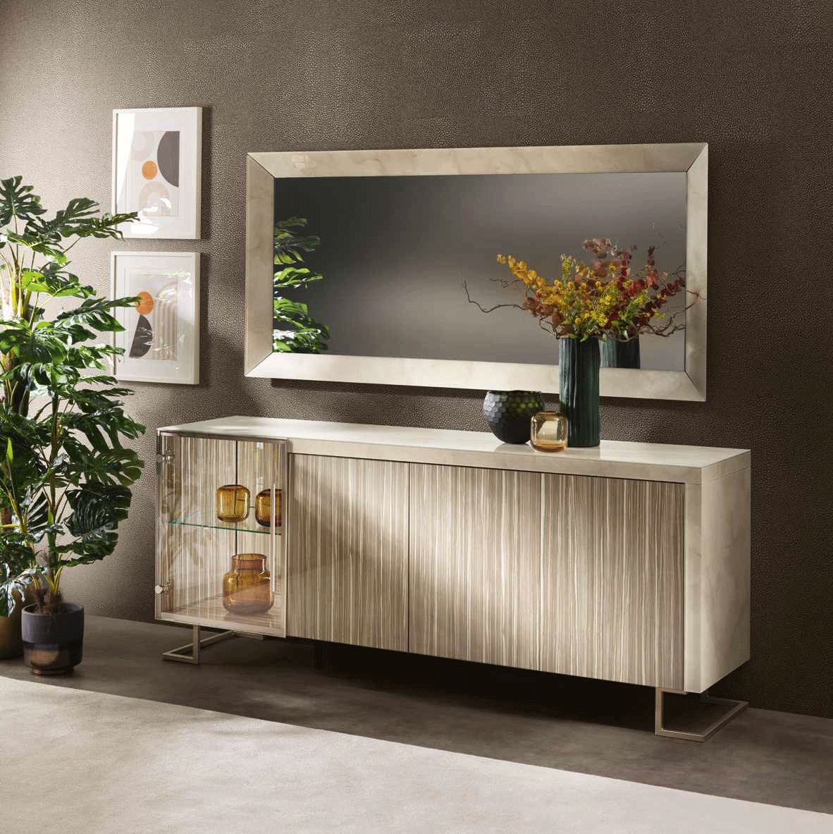 Brands Camel Classic Collection, Italy Luce 4 Door Buffet w/ Mirror