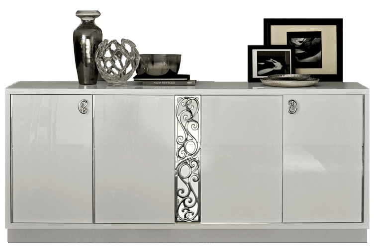 Wallunits Entertainment Centers Roma 4-Door Buffet White